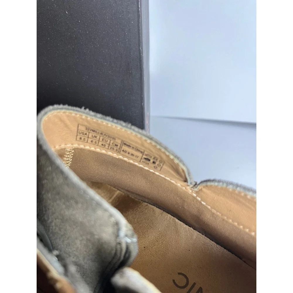Vionic Joy Millie Greige Suede Ankle Boots‎ 322MILLIE Womens 8.5 Supportive Heel